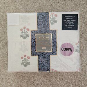 NWT WILLIAM MORRIS Woodland Floral (Clay)100% Cotton 4PC Queen Sheet Set